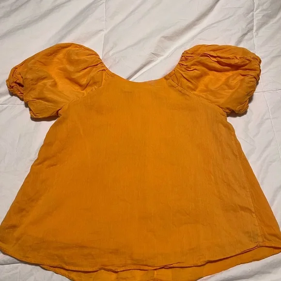 Maeve by Anthropologie Puff Sleeve XX-Small Blouse in dandelion Yellow - Picture 6 of 9
